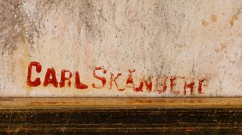 CARL SKÅNBERG, olja på pannå, stämpelsignatur.