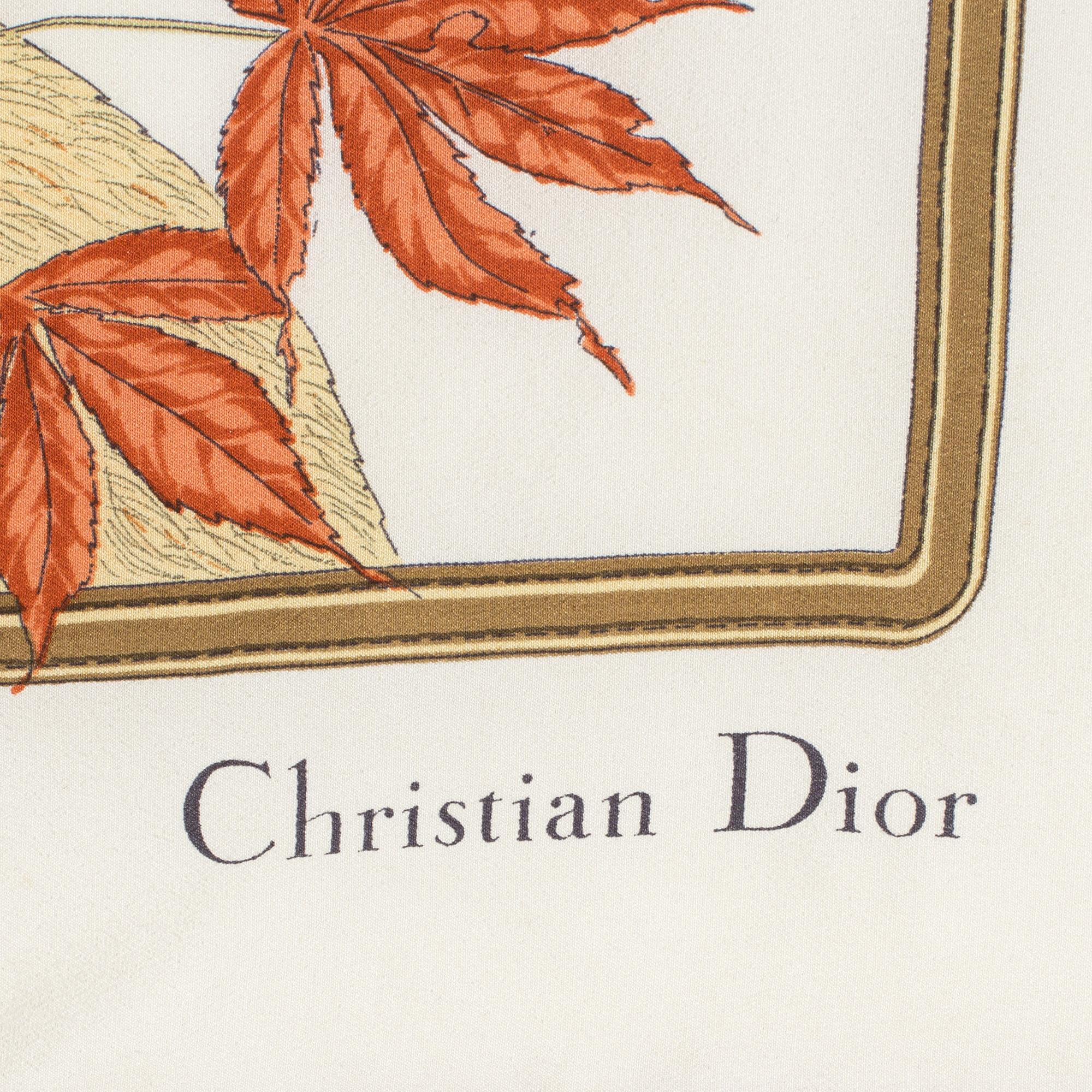 A silk scarf "Renard et fleurs" by Christian Dior.