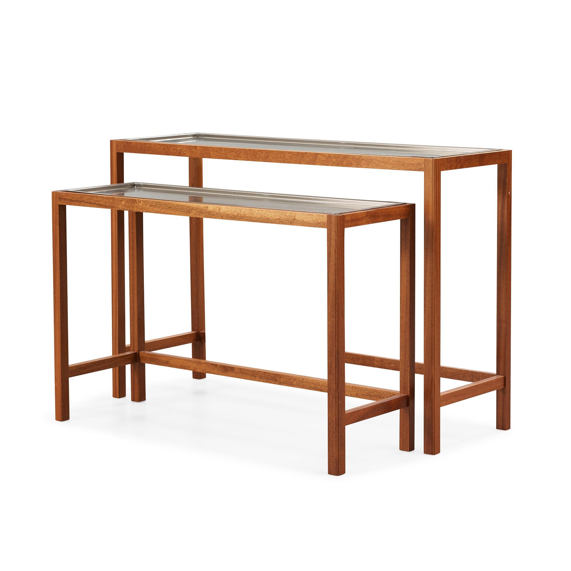 Josef Frank, A set of mahogany side tables, Svenskt Tenn, post 1985.