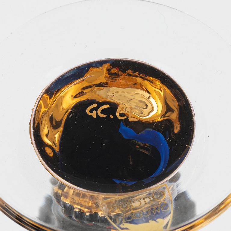 Gunnar Cyrén, snapsglas, 8 st, sk djävulsglas, "Nobel", Orrefors.