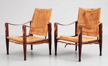 FÅTÖLJER, ett par, "Safari Chair", Kaare Klint, Rud. Rasmussen Snedkerier, Danmark, 1950/60-tal.