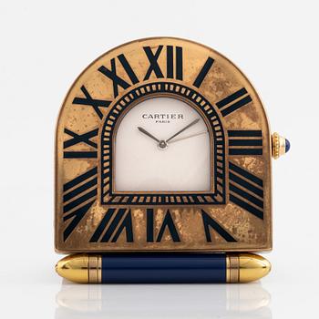Cartier, Pendulette, travel clock, 50 x 63 x 10 mm.
