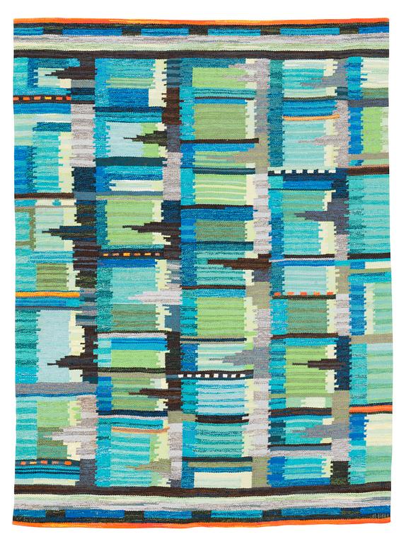 CARPET. Flat weave. 248 x 181,5 cm. Signed Vbn and AMH.