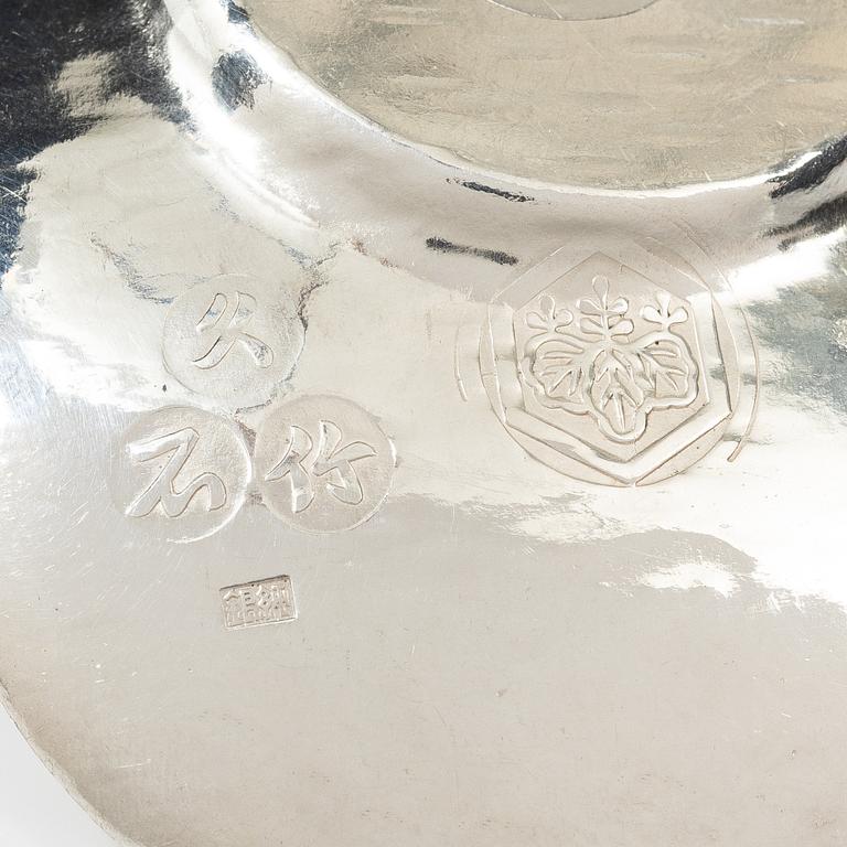 Fat, tre stycken, silver, Japan, 1900-tal.