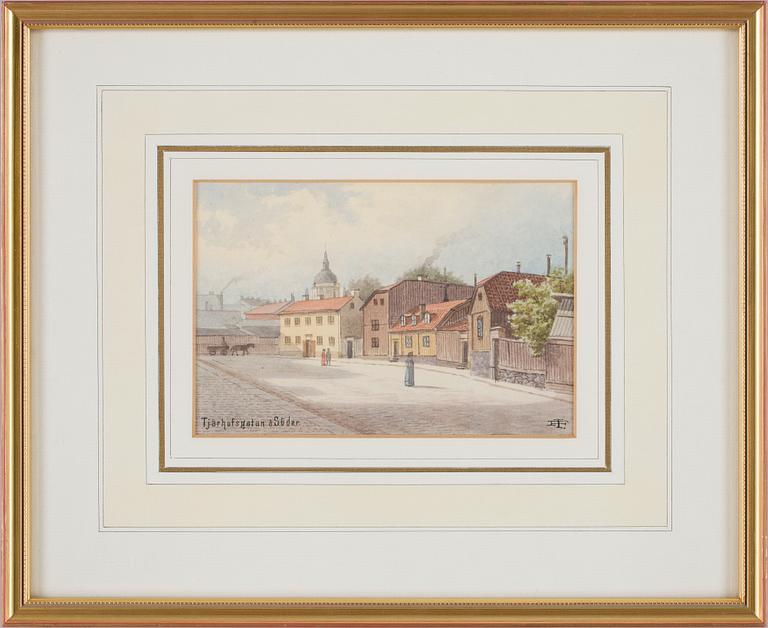 FREDRIK ISBERG, akvareller, 2 st. Monogramsign.