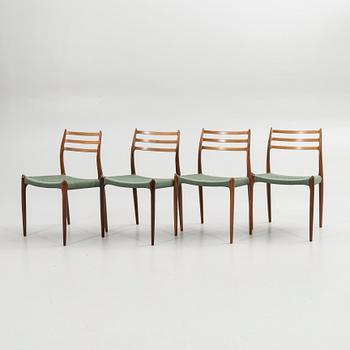 Niels Otto Møller, chairs, 4 pcs., Poul Jeppesen & JL Möller, Denmark, mid-20th century.
