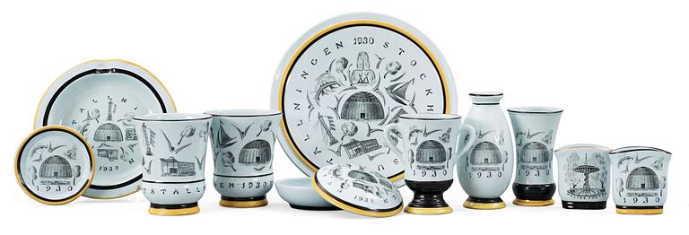 LOUISE ADELBORG, servisdelar, 11 st, Rörstrand 1930.