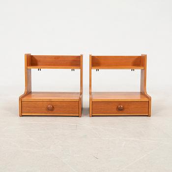 Bedside tables, a pair, mid/second half of the 20th century.