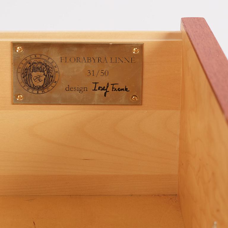 Josef Frank, a mahogany chest of drawers 'Florabyrå Linné', Svenskt Tenn, Sweden 2007, model 1050, jubilee ed. 31/50.