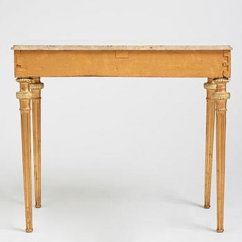 A late Gustavian console table in the manner of P Ljung, late 18th Century.