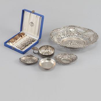 PARTI SILVER, 17 delar, silver, bla Gewe, Malmö, 1955. Vikt 514 g.
