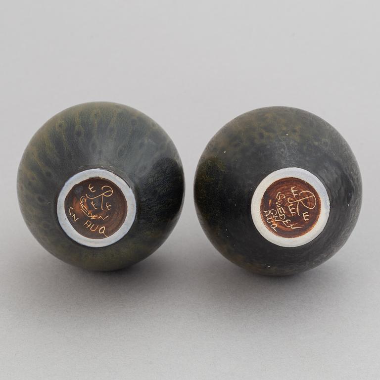 Gunnar Nylund, a set of six stoneware vases and a bowl for Rörstrand.