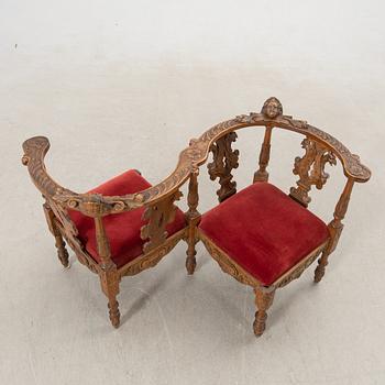 Fiancé sofa Neo-Renaissance late 19th century.