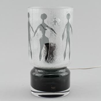 BORDSLAMPA, glas, Owe Sandeberg, Kosta, 1900-talets andra hälft.