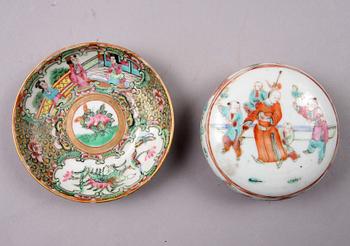 PARTI PORSLIN, 13 delar, Kina, bl a Kanton, 1800-1900-tal.