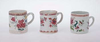 KAFFESERVIS, 7 delar, porslin, Kina, Qianlong (1736-95).