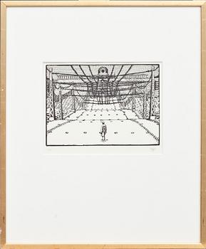 PALLE NIELSEN, träsnitt. Monogramsignerad, E.T.