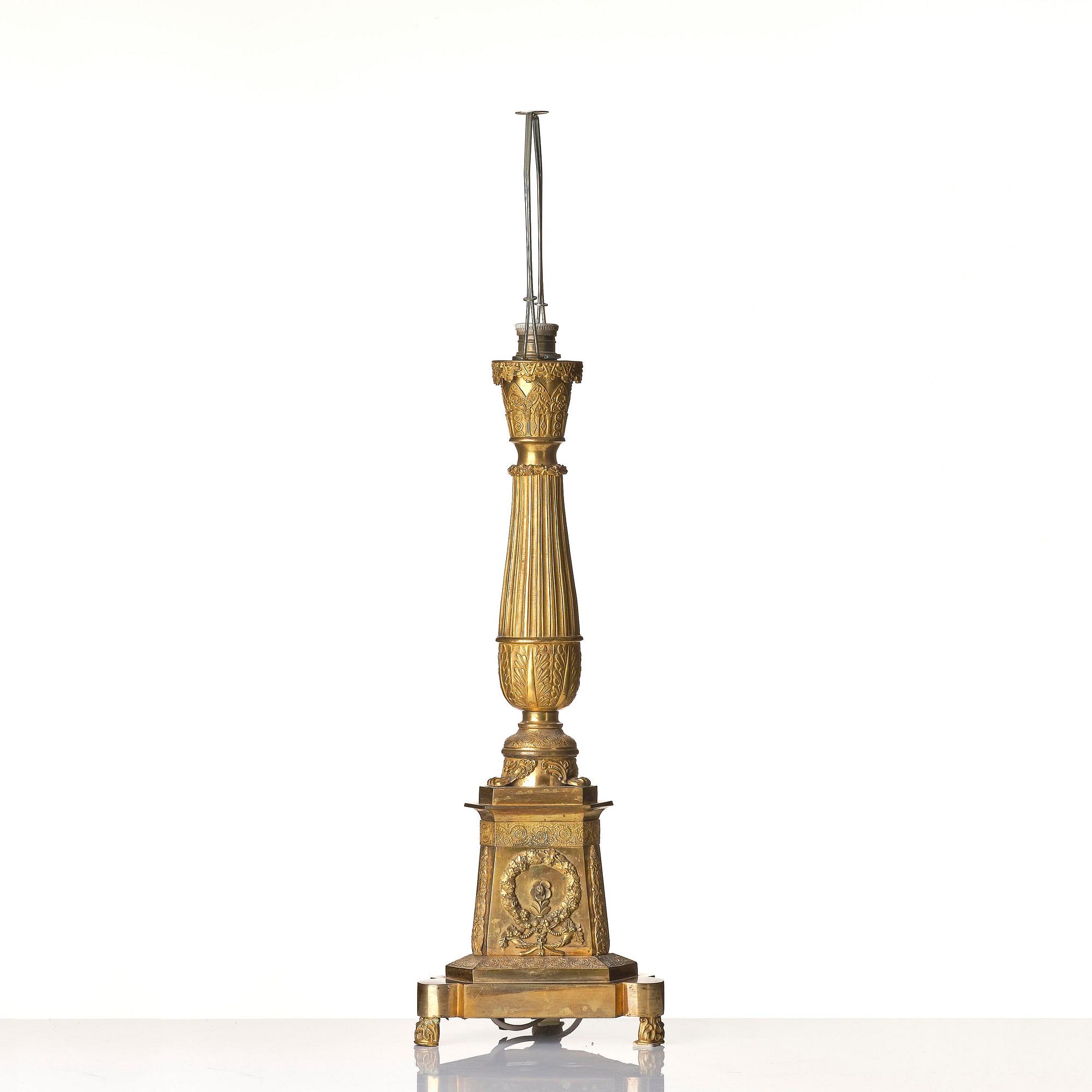 A Russian Empire ormolu lamp, ca 1830's.
