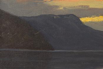 Hans Dahl, Twilight over the fjord.