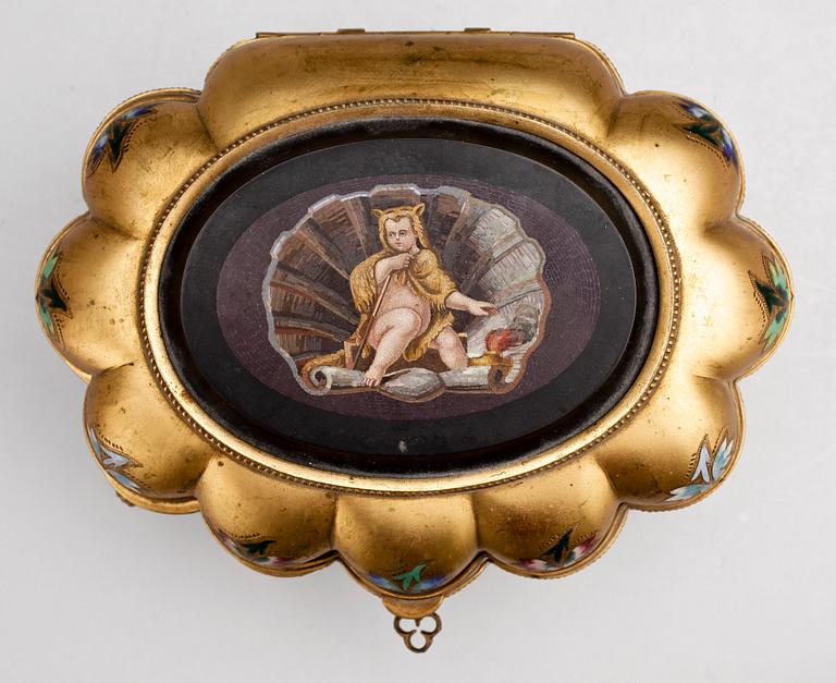 SKRIN, pietra dura, Italien, sent 1800-tal.