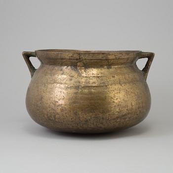 A bronze pot, probably 18th century.