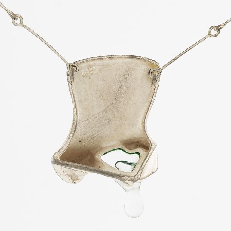 Björn Weckström, necklace, "Creature No 5", silver and acrylic. Lapponia 1972.