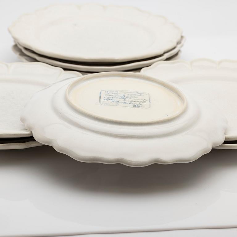 Birgitta Watz, plates, 8 pcs, faience, Rococo style, 1970s.