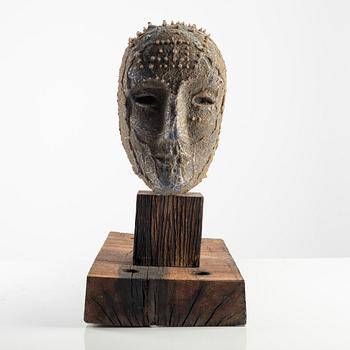Bertil Vallien, a "Janus", sand cast glass sculpture, Kosta Boda, Sweden, provex (prototype).