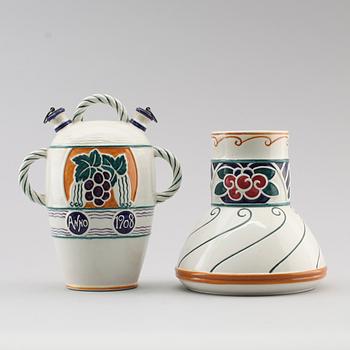 VAS OCH VINKARAFF, flintgods, "Dessin", Alf Wallander, Rörstrand, omkring år 1900.