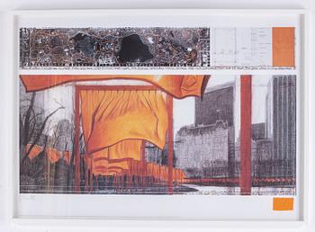 Christo & Jeanne-Claude,  off set with fabric, signed in pencil.