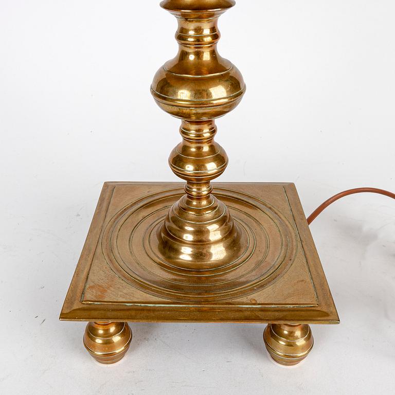 A set of two bronze 1930/40s Baroque style table lamps.