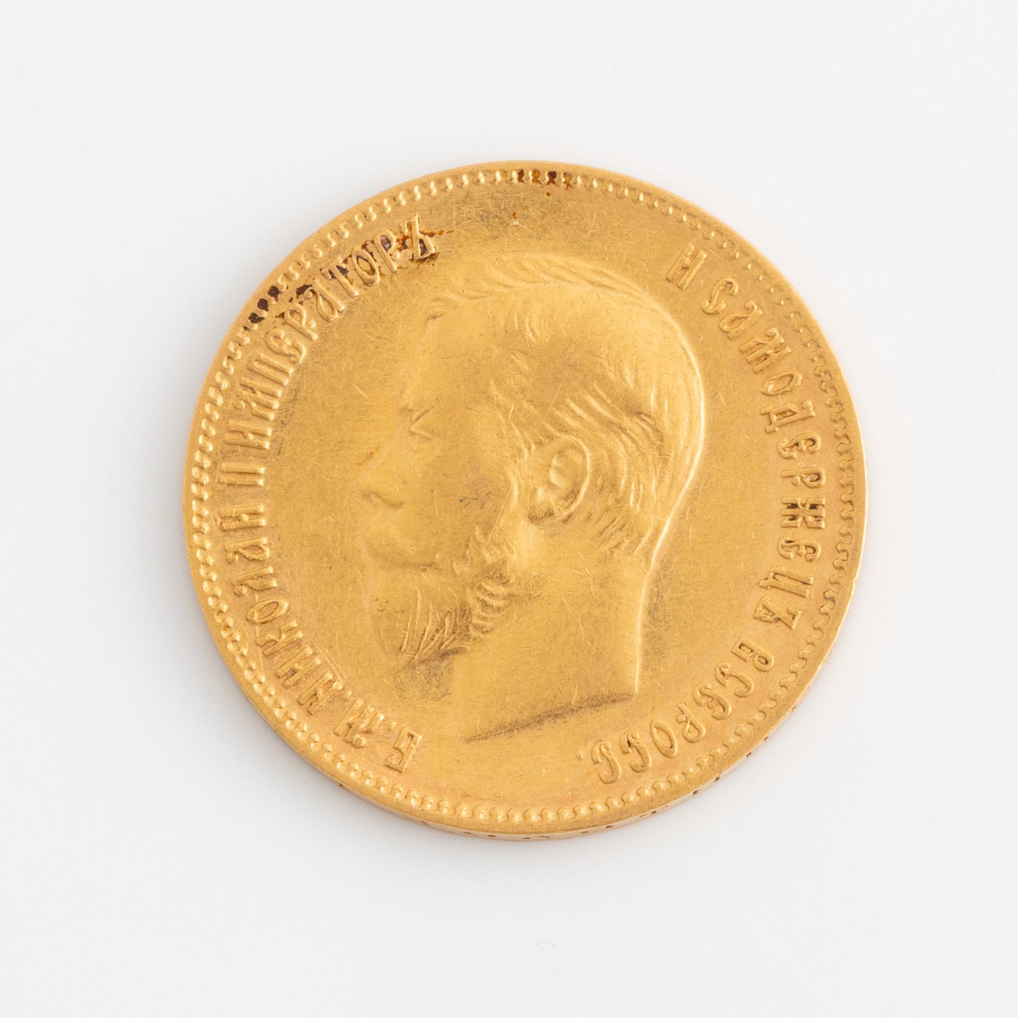 Guldmynt, Ryssland, 10 rubel, Nikolaj II, 1903.
