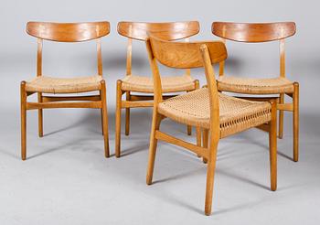 STOLAR, 4 st, Hans J Wegner, 
"Spisestolen", CH-23, Carl Hansen & Son, Danmark.