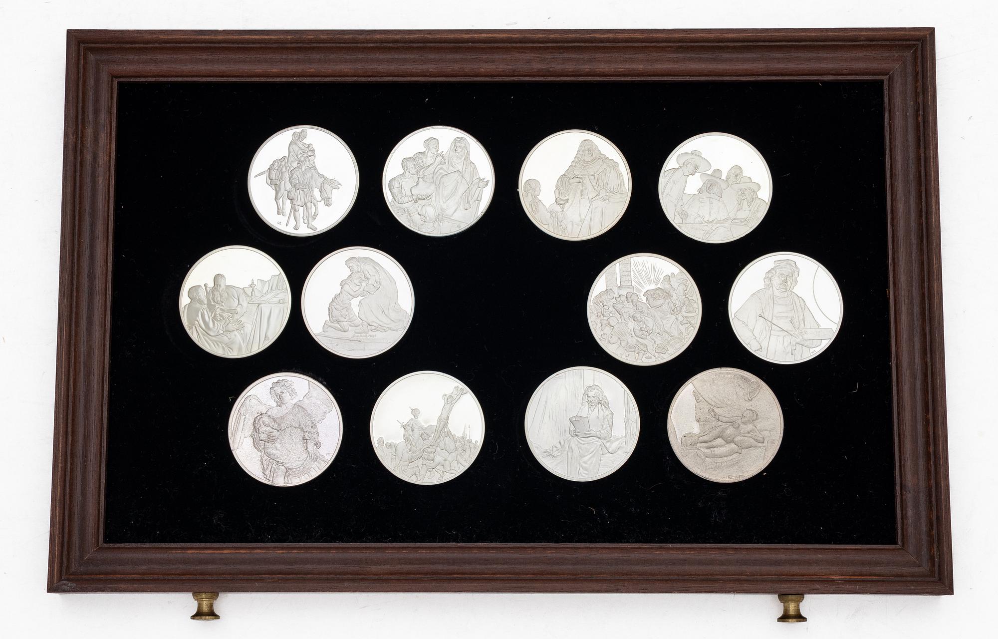 "Rembrandt in silver", 50 collector medals in sterling silver, Franklin Mint Ltd.