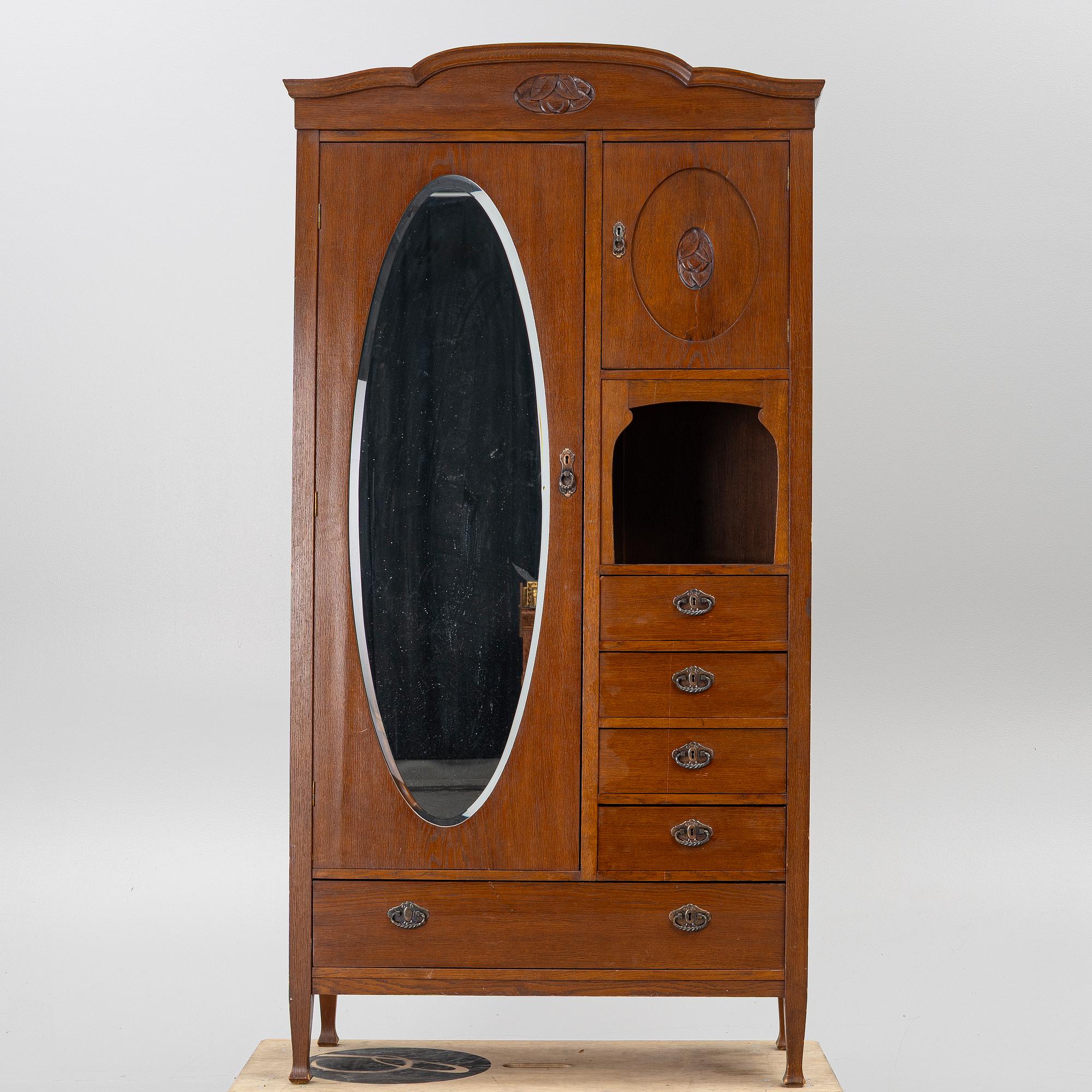 Wardrobe, Art Nouveau, early 20th century.