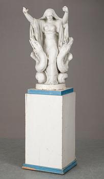 A late 18th century plaster sculpture/candelabra after the model by J. T. Sergel.