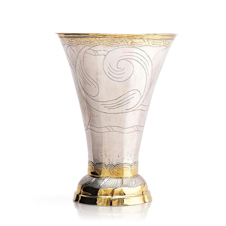 Gustaf Elfström, bägare, delvis förgyllt silver, Sala 1797. Gustaviansk.
