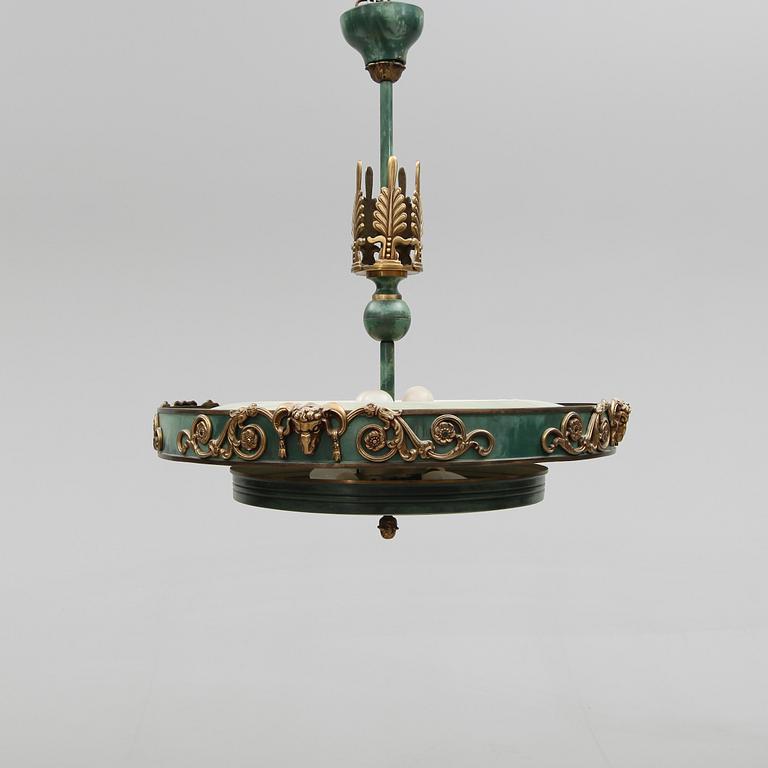 TAKLAMPA, art déco, 1900-talets första hälft. Höjd ca 70 cm.