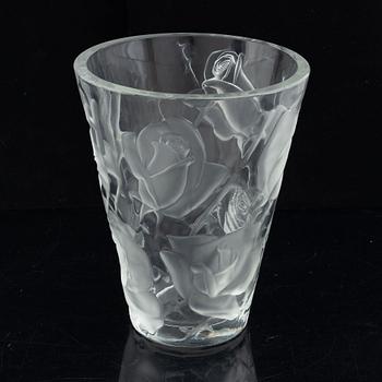Lalique, an "Ispahan Rose" glass vase, France.