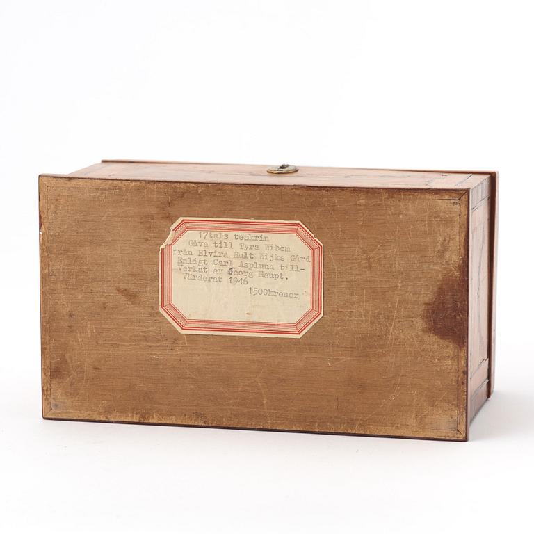 A Gustavian tea caddy by Georg Haupt (master 1770-84), not signed.