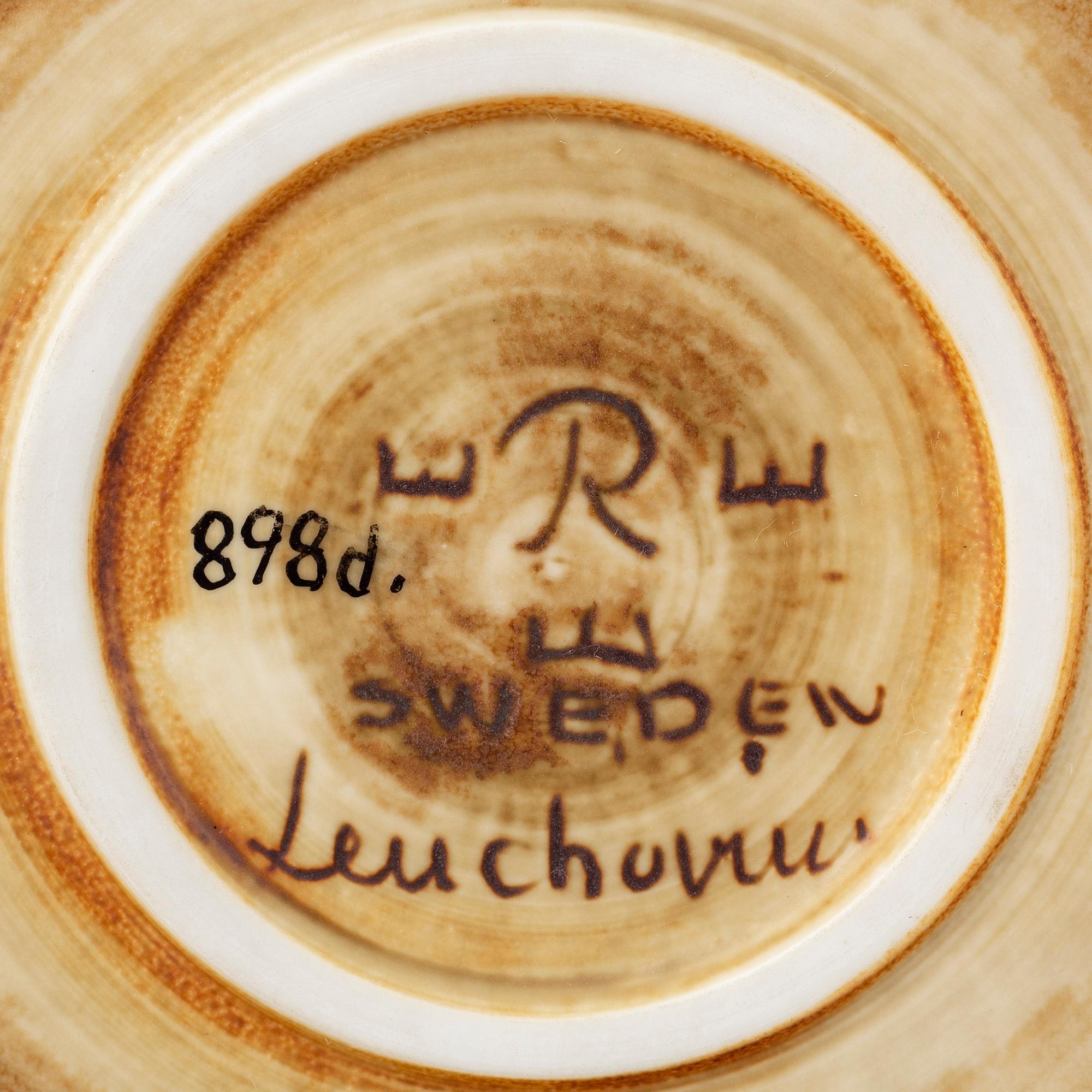 SYLVIA LEUCHOVIUS, a stonewarejar with cover, Rörstrand, Sweden, numbered 898d.