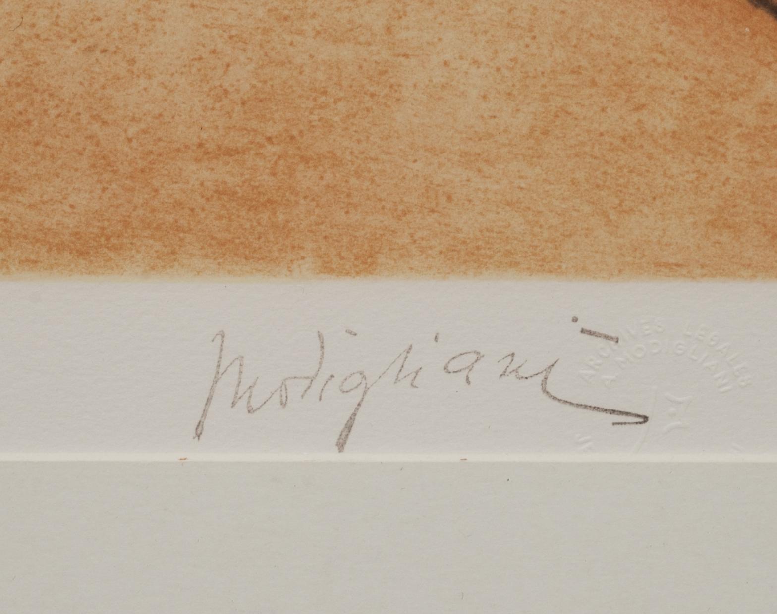 AMADEO MODIGLIANI, efter, färglitografi, stämpelsignerad och numrerad XVI/XX.