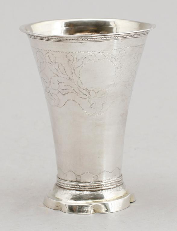 BÄGARE, silver, Carl Fredrik Seseman, Arboga 1803. Vikt ca 102 g.