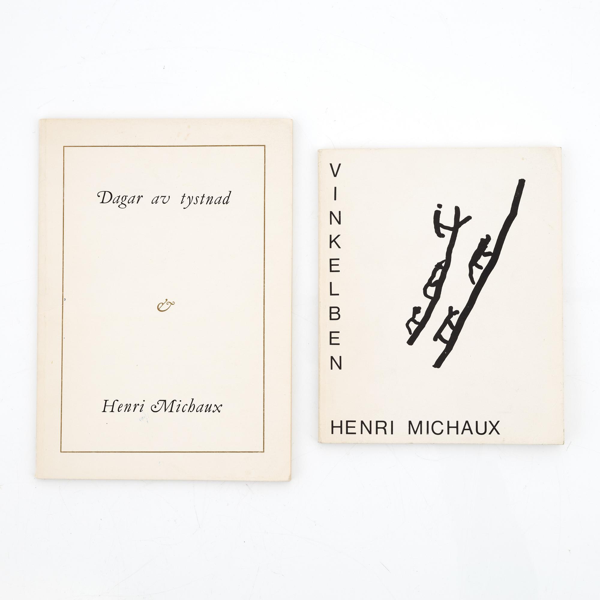 Henri Michaux, "Peintures et Dessins", 1946, exemplaire 595, and catalogues and litterature about Michaux.