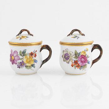 Eleven custard cups, "Saxon Flower", Royal Copenhagen, Denmark.