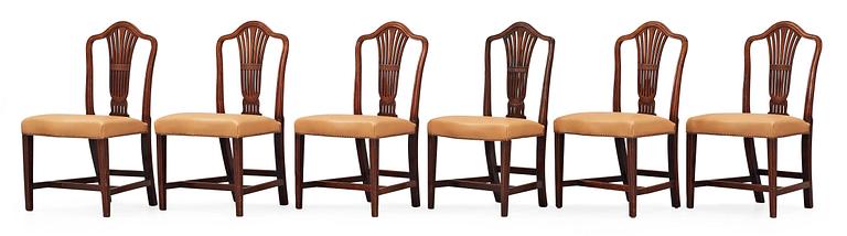 Six English 18th century chairs.