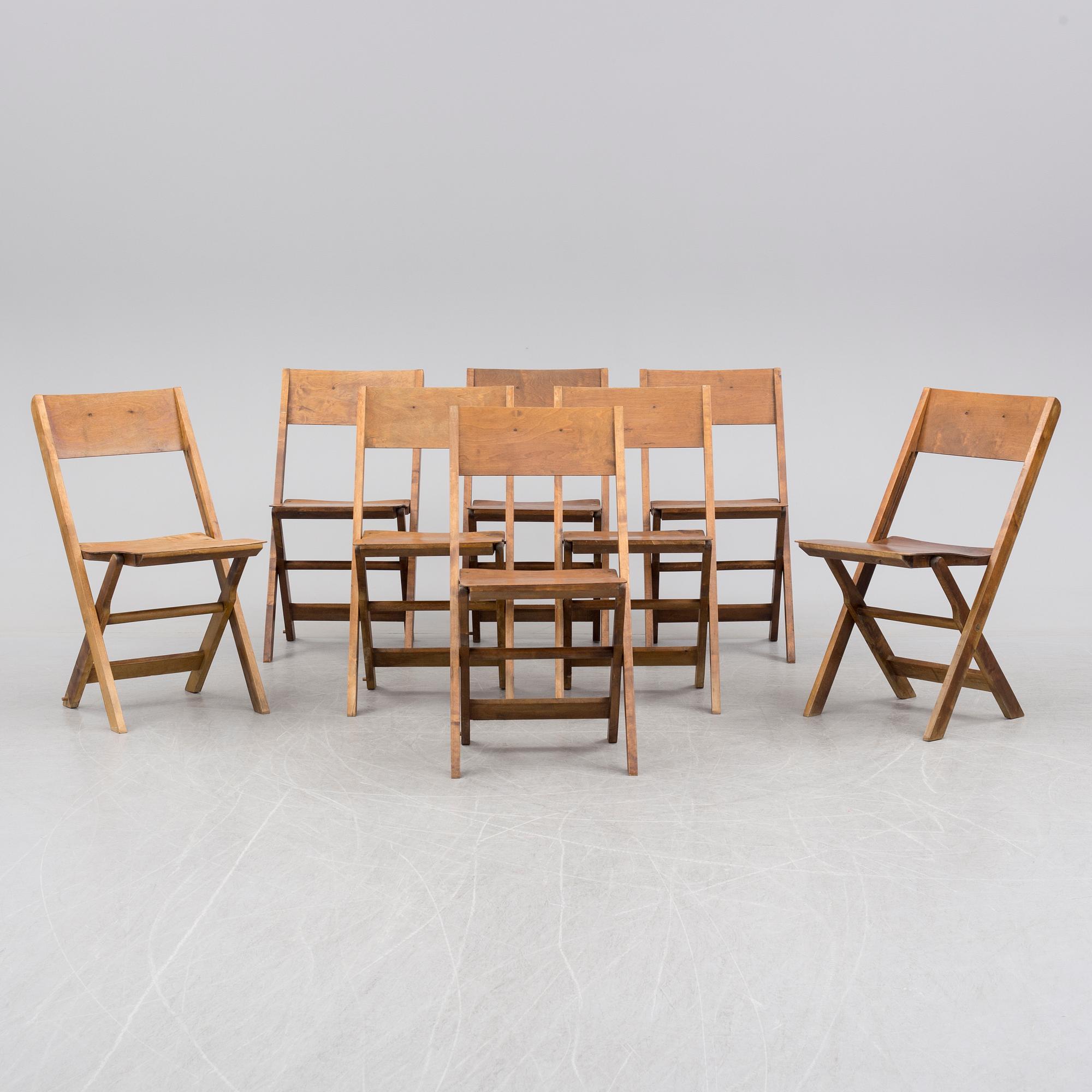 FÄLLSTOLAR, 8 st, 1930-tal.