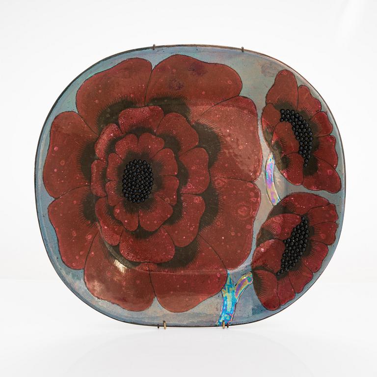 Birger Kaipiainen, a stoneware decorative dish signed Kaipiainen Arabia.