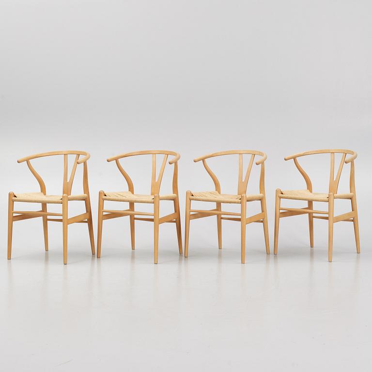 Hans J. Wegner, stolar, 4 st, "CH24", Carl Hansen & Son, Danmark, 2000-tal.