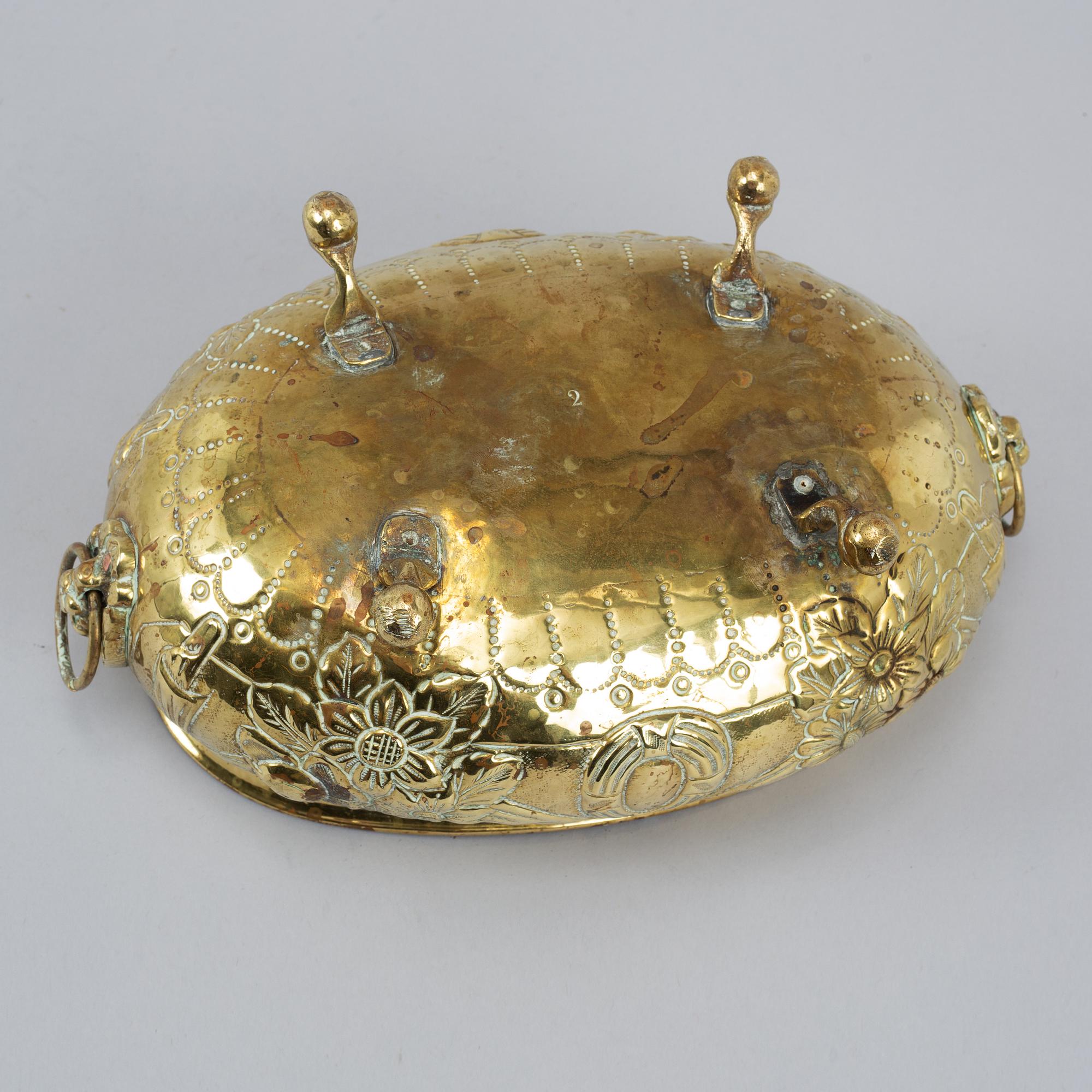 A 19th century brass jardiniere.